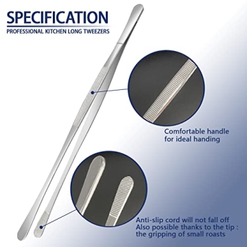 5 Pcs Kitchen Fine Tweezers Tongs Set for Precision Cooking