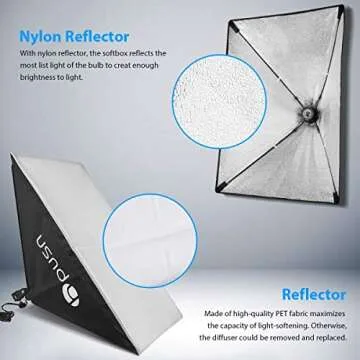 HPUSN Softbox Lighting Kit,Ring Light 18 Inch,Professional Studio Photography Equipment Continuous Lighting and LED Ring Light with Stand Phone Holder Ball Head for YouTube,TikTok,Makeup