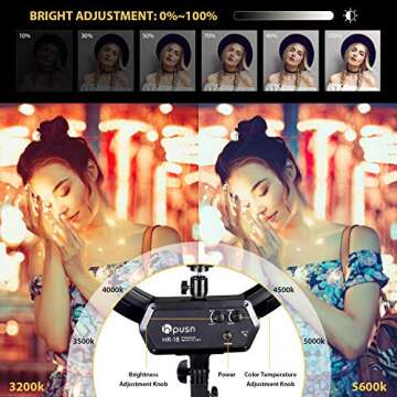 HPUSN Softbox Lighting Kit,Ring Light 18 Inch,Professional Studio Photography Equipment Continuous Lighting and LED Ring Light with Stand Phone Holder Ball Head for YouTube,TikTok,Makeup