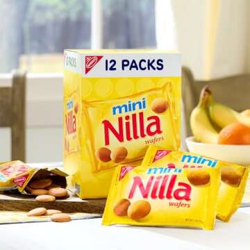 Nilla Wafers Mini Cookies, Vanilla Wafers, 12 Snack Packs