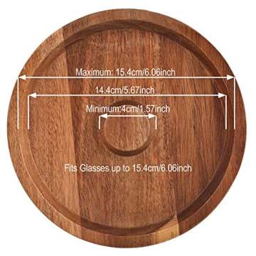 Acacia Wood Margarita Cocktail Salt Rimmer,Glass Bar Salt Sugar Rimming,Rimmer for Wide Glasses up t...