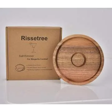 Stylish Acacia Wood Cocktail Salt Rimmer for All Glasses