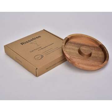 Acacia Wood Margarita Cocktail Salt Rimmer,Glass Bar Salt Sugar Rimming,Rimmer for Wide Glasses up to 5.5" Diameter