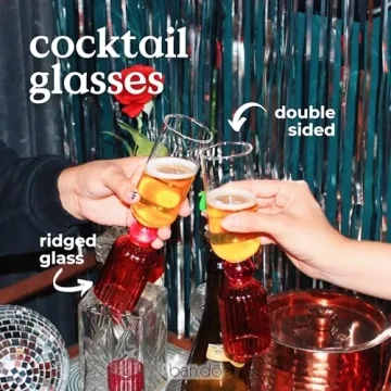 ban.do Cute Cocktail Glass Set for Bar Cart