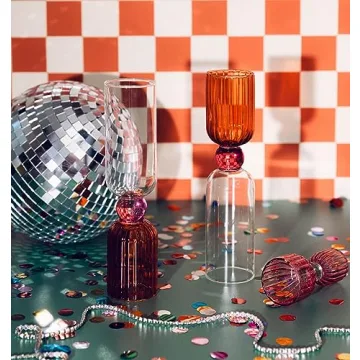 ban.do Cute Cocktail Glass Set for Bar Cart