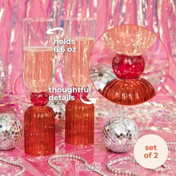 ban.do Cute Cocktail Glass Set for Bar Cart