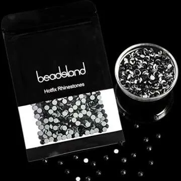 Beadsland Hotfix Rhinestones, 2880pcs Flatback Crystal Rhinestones for Crafts Clothes DIY Decoration, Black, SS10, 2.7-2.9mm