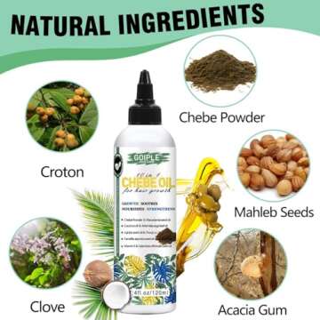 Natural Chebe Hair Oil for Hair Growth Chebe Oil Moisturizer for Scalp, African Chebe Powder for Hair Growth Stronger, Thicker, Longer Hair, 10 in 1 Chebe Hair Growth Oil Braid Bonnet for Sleeping