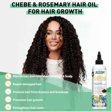 Natural Chebe Hair Oil for Hair Growth Chebe Oil Moisturizer for Scalp, African Chebe Powder for Hair Growth Stronger, Thicker, Longer Hair, 10 in 1 Chebe Hair Growth Oil Braid Bonnet for Sleeping