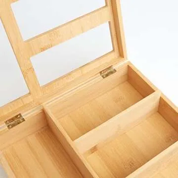 Emerson West Bamboo Food Storage Bag Organizer for Kitchen