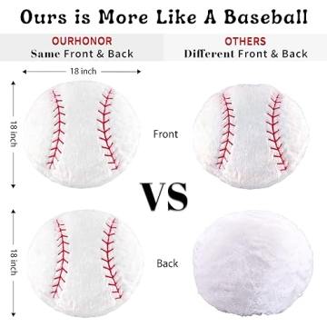 OurHonor Baseball Plush 18 Inch Soft Pillow for Kids