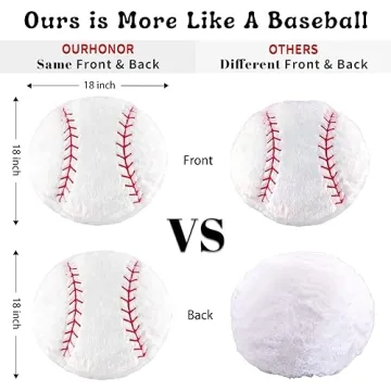 OurHonor Baseball Plush 18 Inch Soft Pillow for Kids