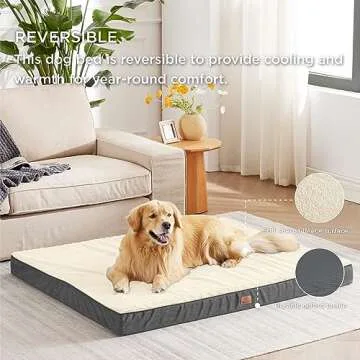 Bedsure Dog Beds Large Sized Dog - Extra-Large Orthopedic Waterproof Puppy Bed with Removable Washable Cover, Egg Crate Foam Pet Mat, Suitable for Pet Up to 100 lbs