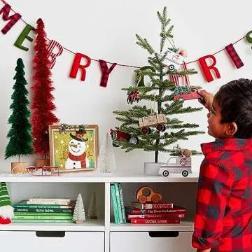 STEFORD Christmas Diamond Painting Kits, 4Pcs DIY 5D Full Drill Diamond Painting Accessories for Kids and Adults Christmas Crafts Gifts