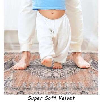 Vivorug Washable 8x10 Area Rug Ultra Soft Non-Slip