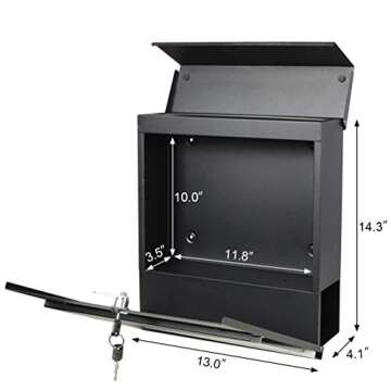 Lockable Outdoor Mailbox with Large Capacity and Keys