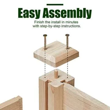 AMERLIFE Raised Garden Bed 8x2 FT Wood Raised Garden Bed Kit Wooden Planting Bed Solid Wood for Vegetable Flower Outdoor Lawn Yard Patio