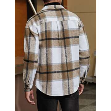 JMIERR Mens Flannel Jackets for Men Casual Button Down Long Sleeve Plaid Shirt Lightweight Shackets ...