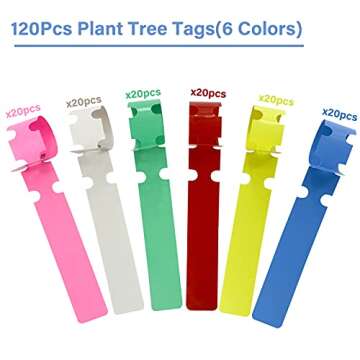 Mziart 120Pcs Colorful Adjustable Plant Labels Tags Wrap Around