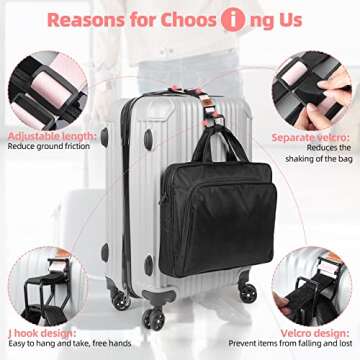 Exshoiu Luggage Hook Strap for Hands-Free Travel