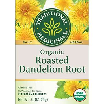 Roasted Dandelion Root Tea - 16 Count - Pack of 1, 0.85 oz