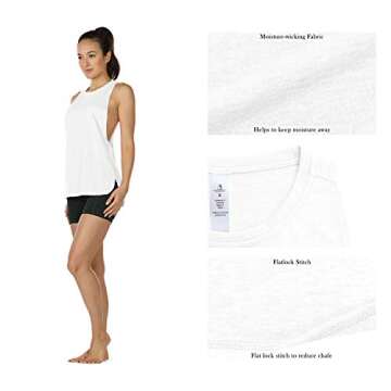 icyzone Workout Tank Tops for Women - Running Muscle Tank Sport Exercise Gym Yoga Tops Athletic Shirts(Pack of 3)(S, White/Green/Pistachio Green)