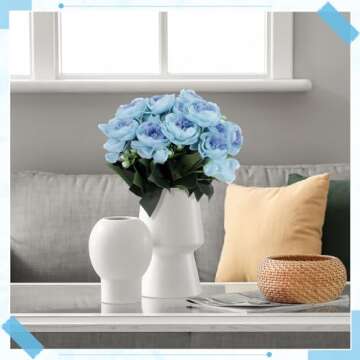 Yunsailing 8 Pack Artificial Peony Flowers Faux Silk Hydrangea Bouquet Wedding Home Table Decor Reusable Bouquet of Rose Flower for Birthday Wedding