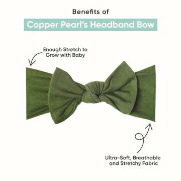 Copper Pearl Baby Bows: Premium Soft & Stretchy Headbands for Baby Girls
