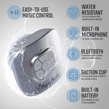 Waterproof Bluetooth Shower Speaker with 10H Playtime & Mic