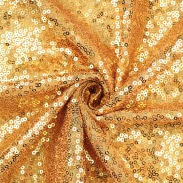 Trlyc Gold Sequin Tablecloth - 60x120inch Glitter Tablecloth Rectangle Party Wedding Christmas Table Cloth