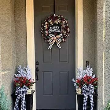 Buffalo Check Wreath for Christmas Holiday Decor
