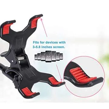 ZTON Universal Cell Phone Holder, Universal Mobile Phone Stand, Lazy Bracket, Flexible Long Arms Clip Mount for iPhone, LG, etc.in Office Bedroom Desktop.(Black)