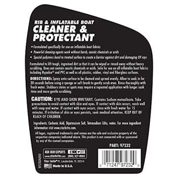 STAR BRITE Rib & Inflatable Boat Cleaner & UV Protectant Spray - Lift Dirt, Grime & Restore Color While Protecting Against Salt Deposits, Stains & Sun Damage 32 OZ (097232)