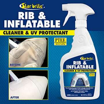 STAR BRITE Rib & Inflatable Boat Cleaner & UV Protectant Spray - Lift Dirt, Grime & Restore Color While Protecting Against Salt Deposits, Stains & Sun Damage 32 OZ (097232)