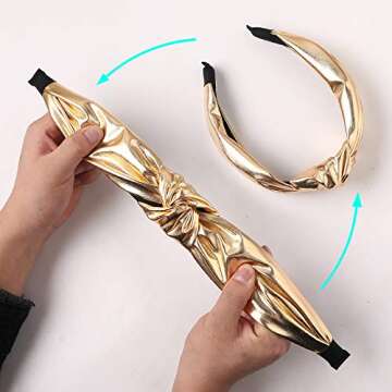 Ivyu Headbands Women Hair Head Band- Knotted Wide Turban headband Fashion Cute Hairbands Hair Accessories for Girls and Women (YHHFG-017)