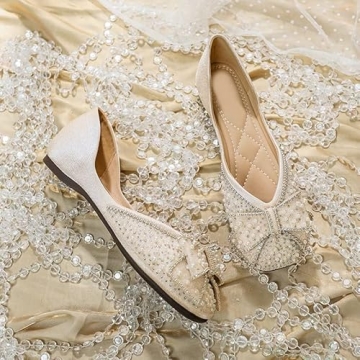 Gloritmo Square Toe Rhinestone Flats for All Occasions