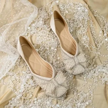 Gloritmo Square Toe Rhinestone Flats for All Occasions