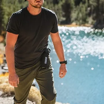 SABRE Frontiersman 7.9 oz. Bear Spray, Maximum Strength 2.0% Major Capsaicinoids, Powerful 30 ft. Range Deterrent, Outdoor Camping & Hiking Protection, Quick Draw Holster Multipack Options