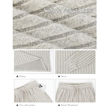 Blooming Jelly Womens Cute 2 Piece Pajama Sets Soft Long Sleeve Sleepwear Drawstring Crew Neck Loungewear (M, Black)