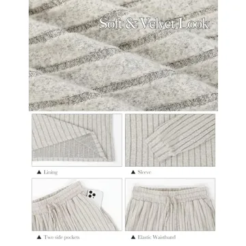 Blooming Jelly Womens Cute 2 Piece Pajama Sets Soft Long Sleeve Sleepwear Drawstring Crew Neck Loungewear (M, Black)