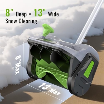 Cordless Snow Shovel, 13" Electric Snow Blower 20V, 4 Ah Battery 300lb/min Snow Removal, 19FT Throw ...