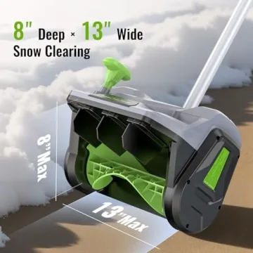 Cordless Snow Shovel, 13" Electric Snow Blower 20V, 4 Ah Battery 300lb/min Snow Removal, 19FT Throw ...