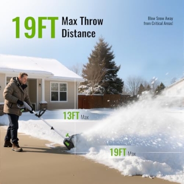 Cordless Snow Shovel, Electric Snow Blower 20V 4Ah