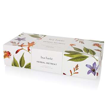Tea Forte Herbal Retreat Organic Caffeine Free Premium Herbal Tea Petite Presentation Box Tea Sample...