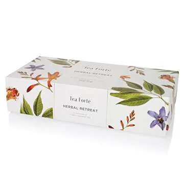 Tea Forte Herbal Retreat Organic Caffeine Free Premium Herbal Tea Petite Presentation Box Tea Sample...