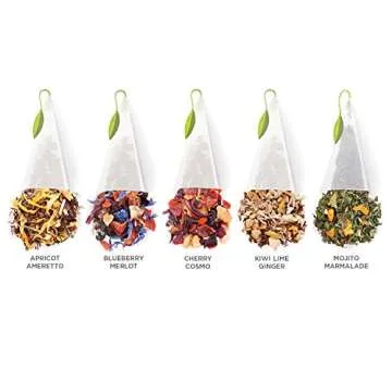Tea Forte Herbal Retreat Organic Caffeine Free Premium Herbal Tea Petite Presentation Box Tea Sampler Gift Set, 10 Handcrafted Pyramid Tea Bag Infusers