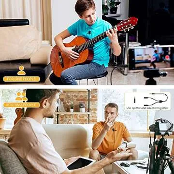 MAONO Lavalier Microphone 2 Pack Omnidirectional Dual Lapel Clip-on Mic for Recording, Interview, Podcast, Video, YouTube, Skype, Compatible with iPhone, Smartphone, Computer, Tablet, AU-404