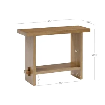 Nathan James Virgo Wood Accent Storage Console Sofa Table
