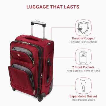 SwissGear Sion Softside Expandable Luggage, Burgundy, Carry-On 21-Inch