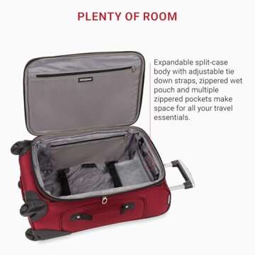 SwissGear Sion Softside Expandable Luggage, Burgundy, Carry-On 21-Inch